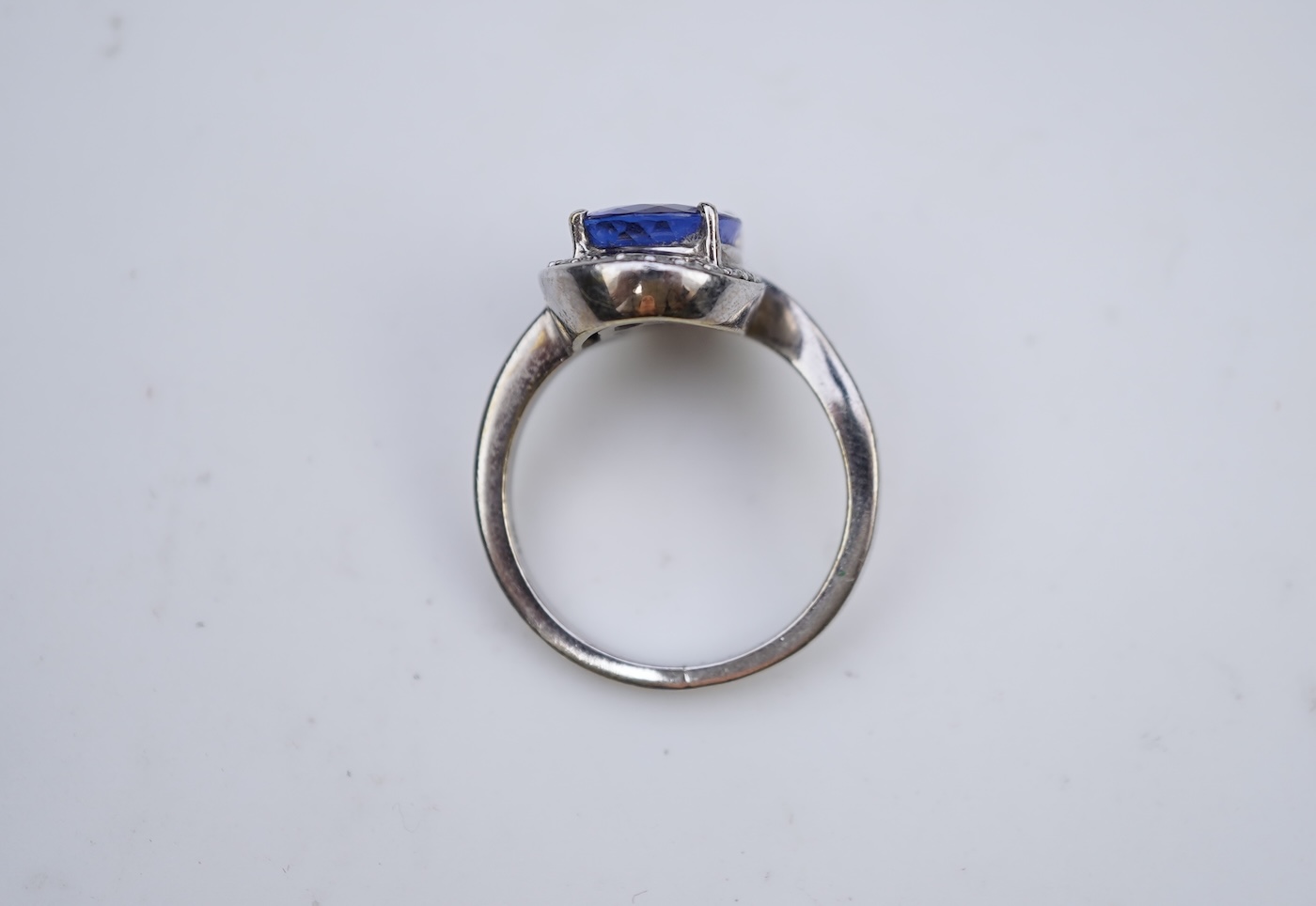 A tanzanite and diamond ring